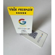 NFC karta s QR kódom vrátane príslušenstva pre Vaše recenzie